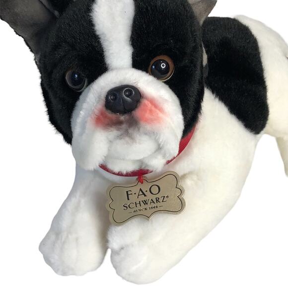 FAO Schwarz Plush French Bulldog Stuffed Playful Puppy Pose - Picture 3 of 12